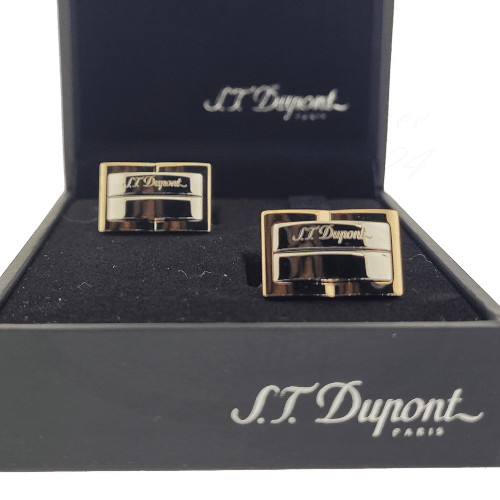 S.T. Dupont Steel Gold Gatsby Cufflinks, 05200N