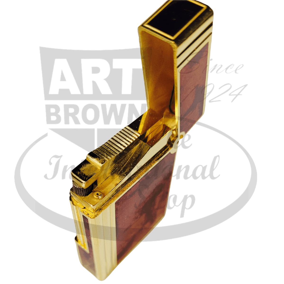 S.T. Dupont Gatsby Brown/Orange Lacquer and Dust Gold Lighter, 018577