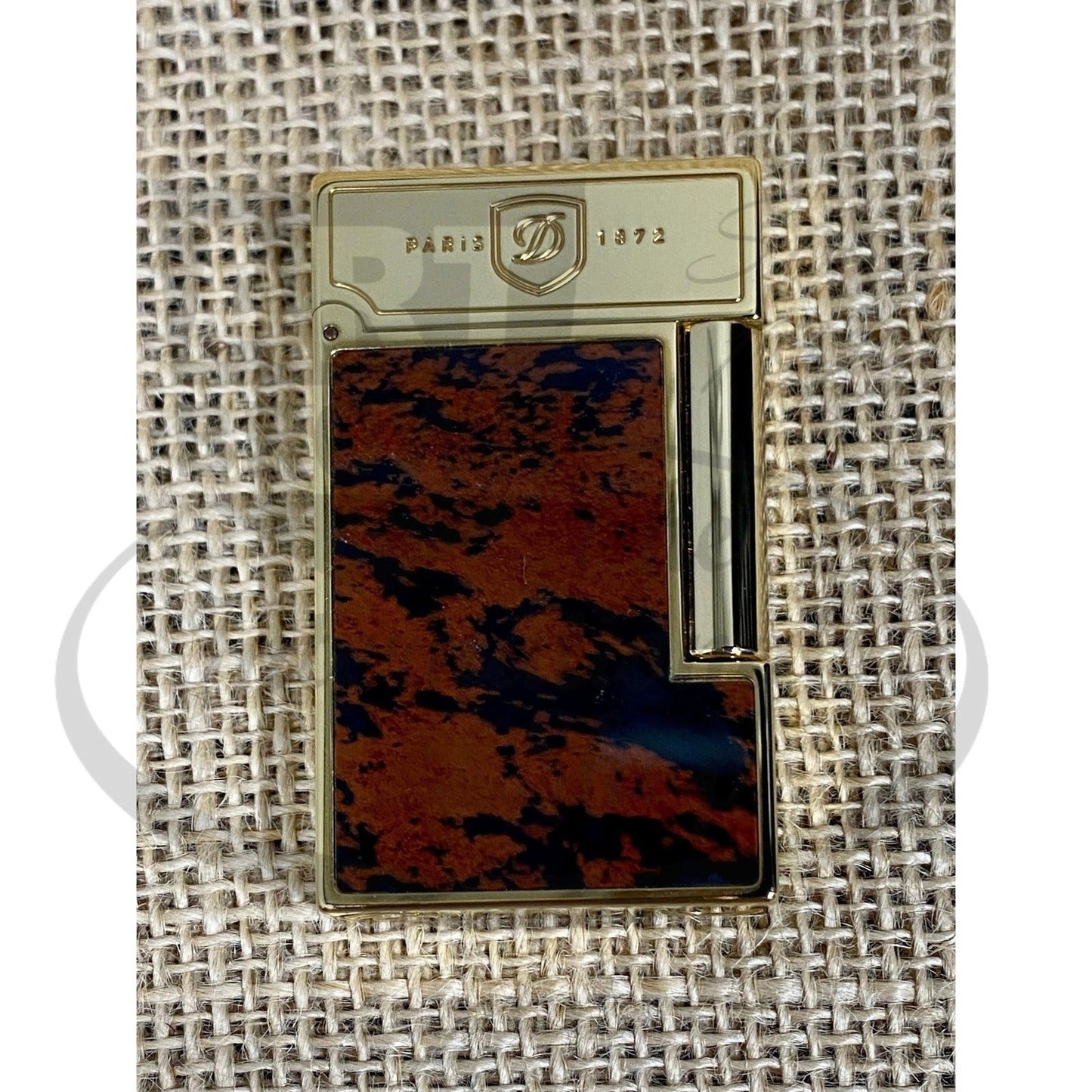 S.T. Dupont Limited Edition Ligne 2 Haute Creation Yellow Gold Obsidian Mahogany Lighter, 016249