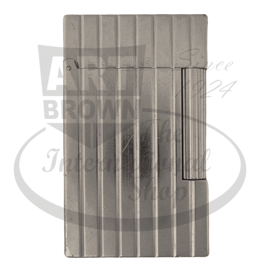 S.T. Dupont Refurbished Line 2 Vertical Lines lighter in palladium with vertical grooves and scuffed finish
