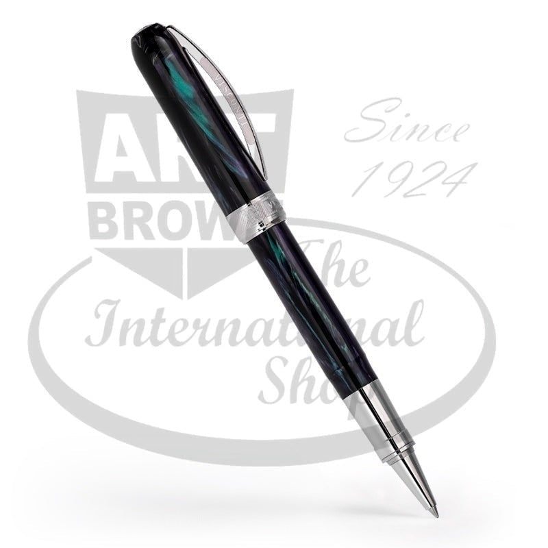 Visconti Rembrandt Art Collection Pen in variegated dark resin with silver accents and magnetic closure