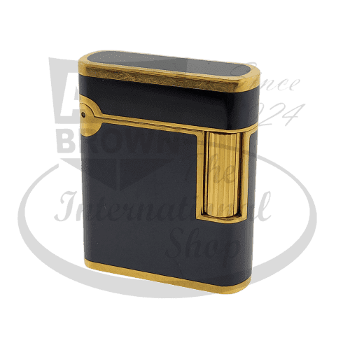 Refurbished S.T. Dupont Soubreny Black Lacquer with Gold Finish